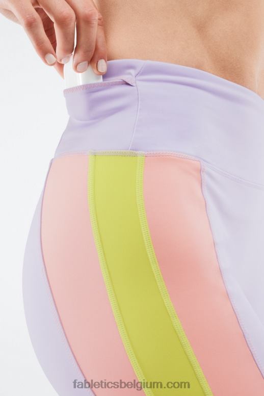 paars kosmo/mintgrijs vrouwen hoog getailleerde trinity run short 7