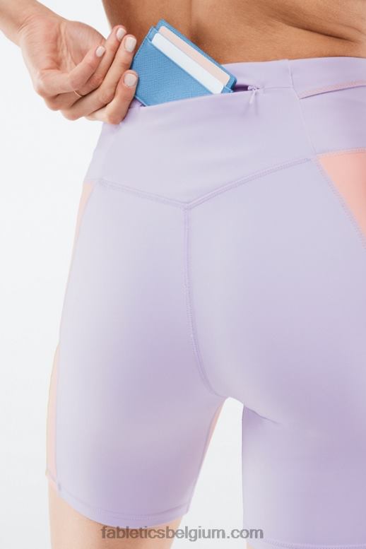 paars kosmo/mintgrijs vrouwen hoog getailleerde trinity run short 7