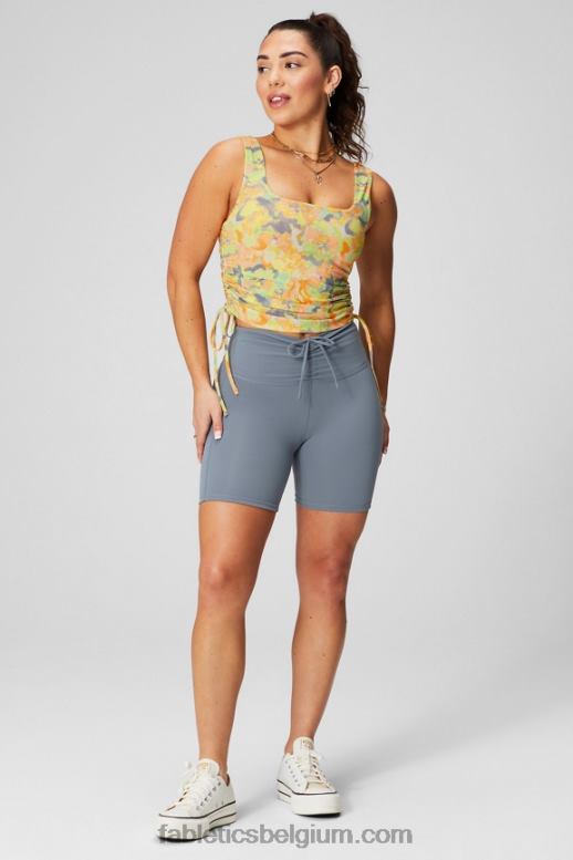 paarse kosmo/afbeelding vrouwen pureluxe short van 15 cm met ultrahoge taille en ruches Fabletics LH20J612