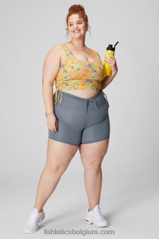paarse kosmo/afbeelding vrouwen pureluxe short van 15 cm met ultrahoge taille en ruches Fabletics LH20J613