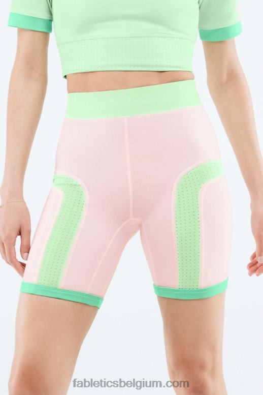 pixie/tropisch water/aloë vrouwen hoog getailleerde motion365-short met kleurvlakken Fabletics LH20J568