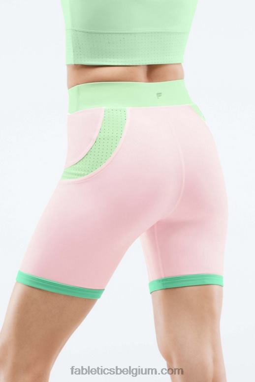 pixie/tropisch water/aloë vrouwen hoog getailleerde motion365-short met kleurvlakken Fabletics LH20J568