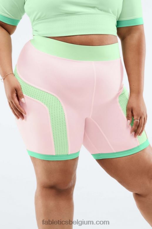 pixie/tropisch water/aloë vrouwen hoog getailleerde motion365-short met kleurvlakken Fabletics LH20J569