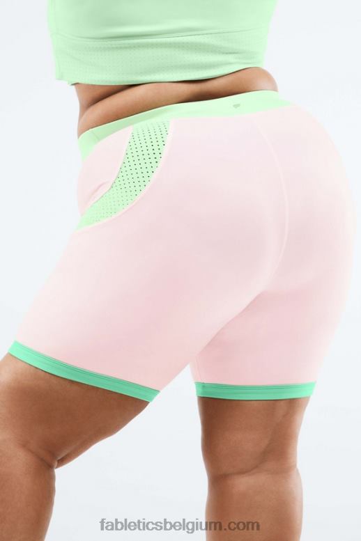 pixie/tropisch water/aloë vrouwen hoog getailleerde motion365-short met kleurvlakken Fabletics LH20J569