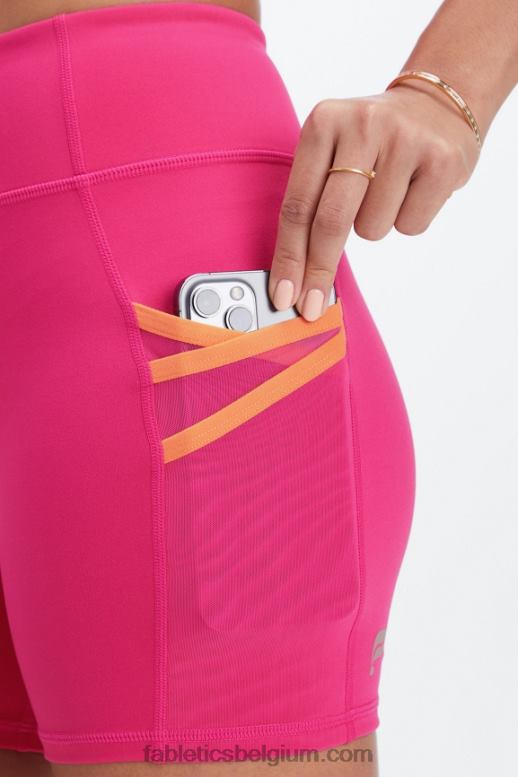 pluche roze/goudsbloem vrouwen trinity motion365 mid-rise 5'' short Fabletics LH20J360