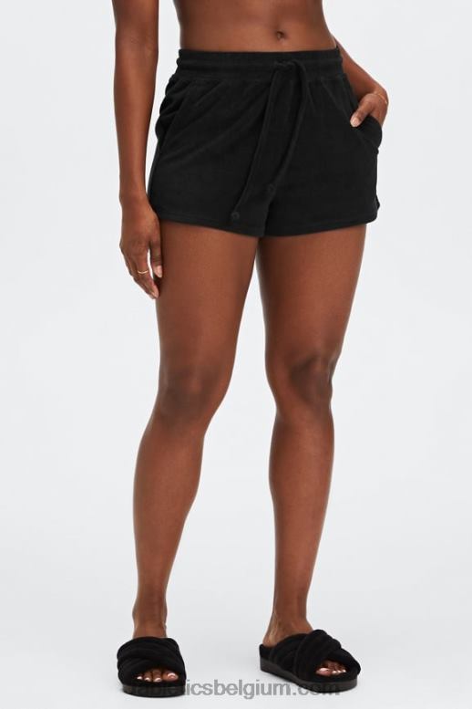 regenwolk/poolgrijs vrouwen handdoek badstof trekkoord kort Fabletics LH20J505