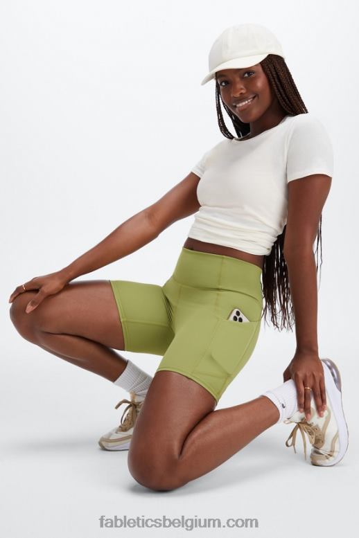 regenwolk/poolgrijs vrouwen oasis pureluxe hoog getailleerde 6'' short 12 Fabletics LH20J294