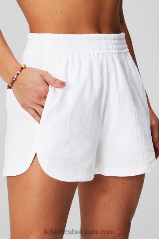 rook groene/zure appel vrouwen katoenen voile short met hoge taille Fabletics LH20J245