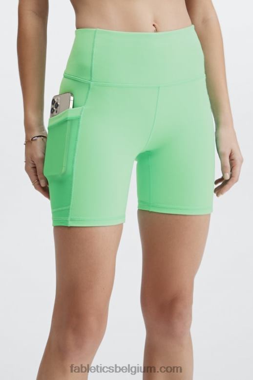 rook/opaal vrouwen on-the-go powerhold high-waisted 6'' short 8 Fabletics LH20J264