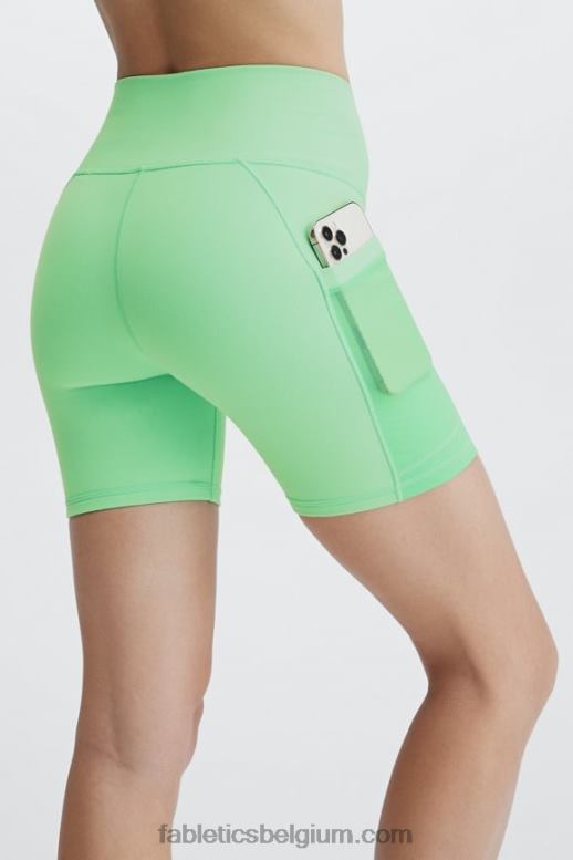 rook/opaal vrouwen on-the-go powerhold high-waisted 6'' short 8 Fabletics LH20J264