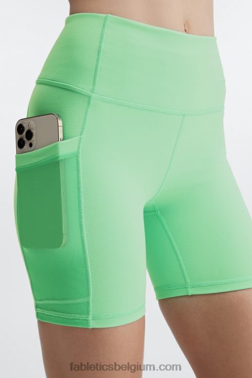 rook/opaal vrouwen on-the-go powerhold high-waisted 6'' short 8 Fabletics LH20J264