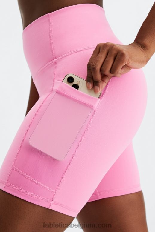 rook/opaal vrouwen on-the-go powerhold high-waisted 6'' short 8 Fabletics LH20J265