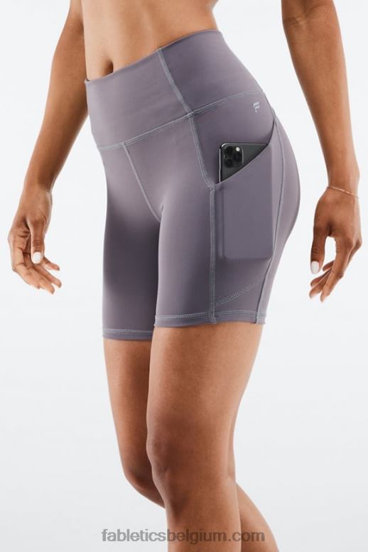 roze ontsnapping zomergekte/middagzon/afbeelding vrouwen oasis pureluxe hoog getailleerde 6'' short 15 Fabletics LH20J311
