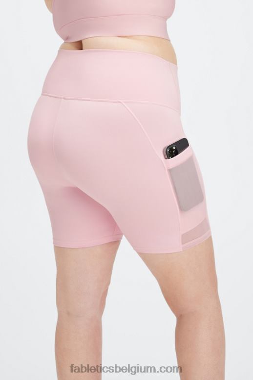 salsa rood/multi vrouwen powerhold ultra hw 6'' kort voor onderweg Fabletics LH20J395