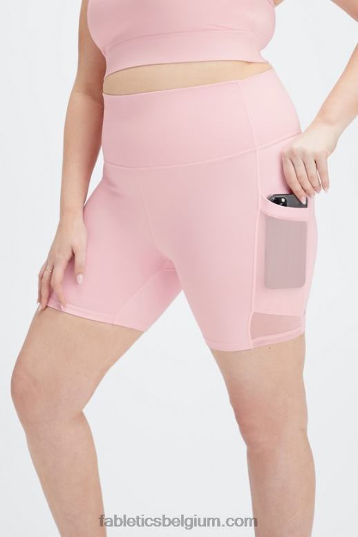 salsa rood/multi vrouwen powerhold ultra hw 6'' kort voor onderweg Fabletics LH20J395