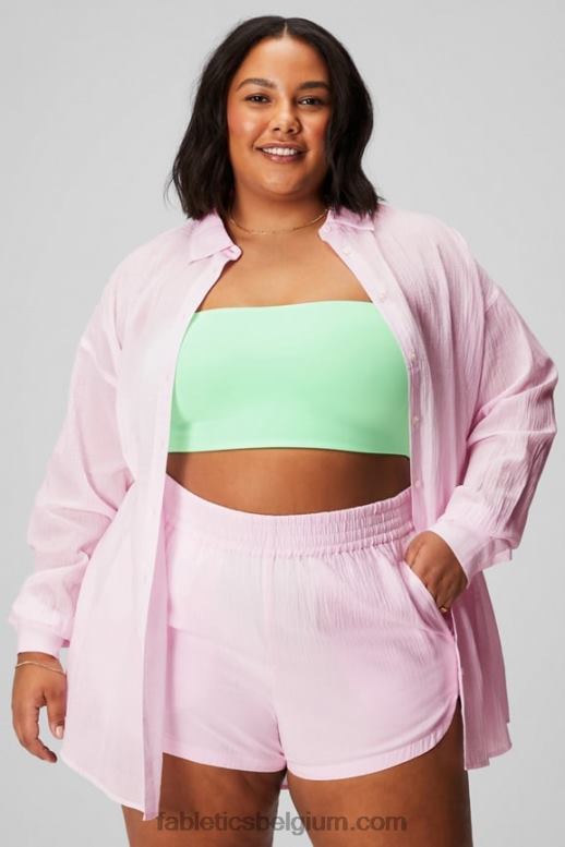 softshell/reflecterend logo vrouwen katoenen voile short met hoge taille Fabletics LH20J247