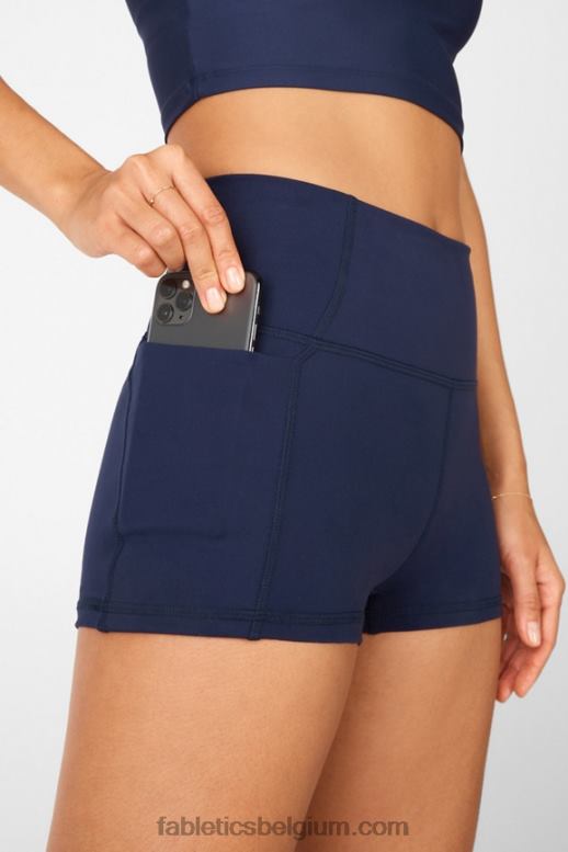 sorbet/zeeschelp vrouwen oasis pureluxe short van 2'' met hoge taille Fabletics LH20J466