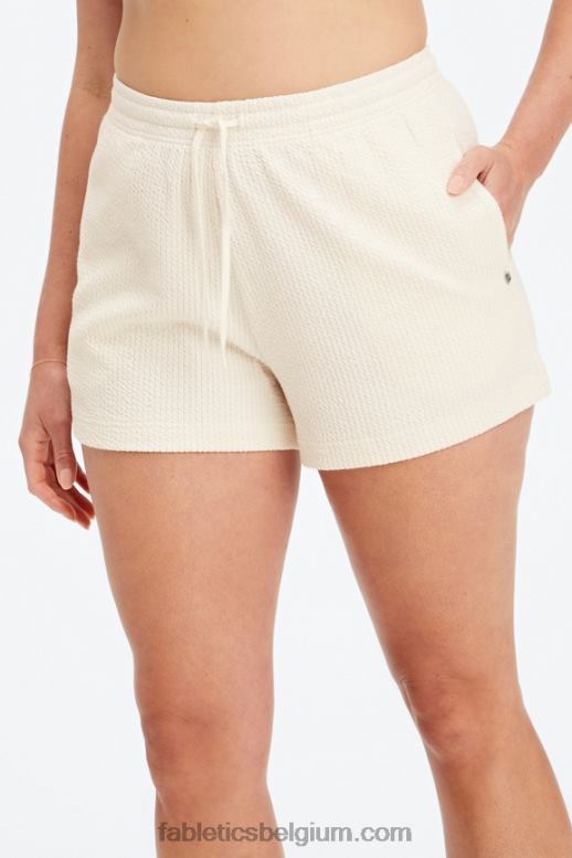 stealth/zwarte glans vrouwen gekreukte short met hoge taille Fabletics LH20J482