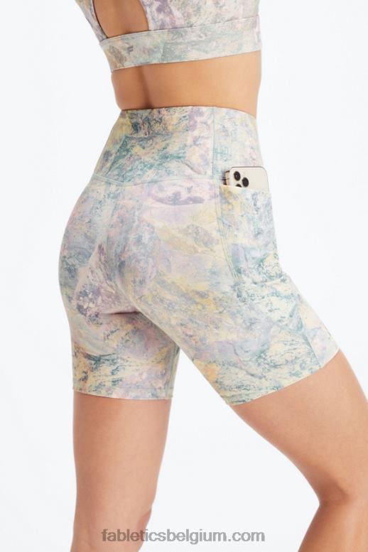 steengroeve grijs/atomisch vrouwen high-waisted pureluxe crossover 6'' short Fabletics LH20J317