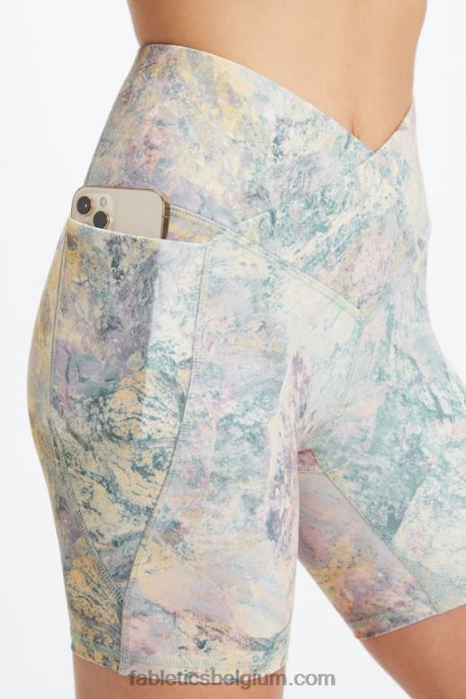 steengroeve grijs/atomisch vrouwen high-waisted pureluxe crossover 6'' short Fabletics LH20J317