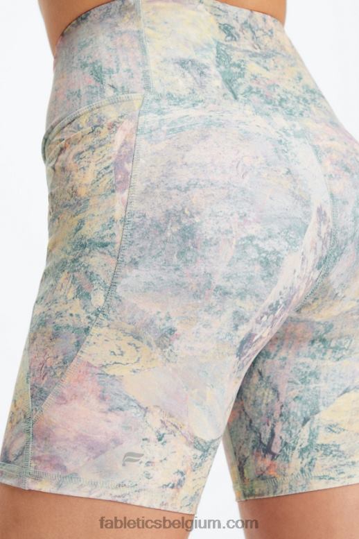 steengroeve grijs/atomisch vrouwen high-waisted pureluxe crossover 6'' short Fabletics LH20J317