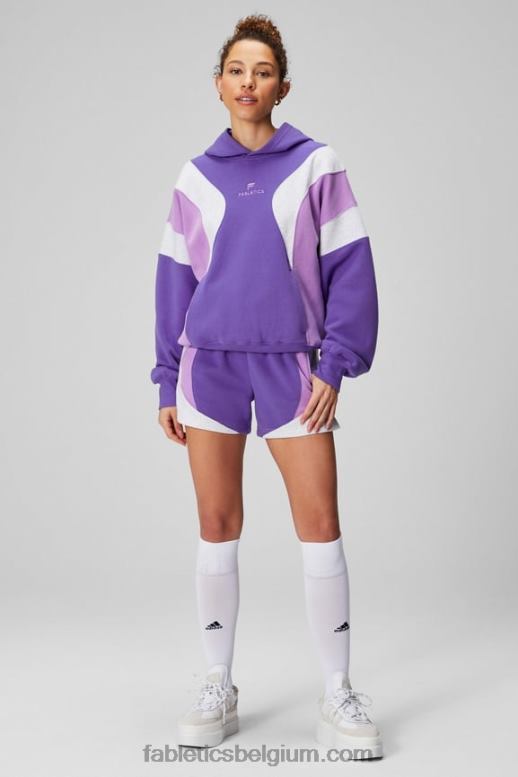 talkpaars/crystal cave/zachtgrijze heide vrouwen forever fleece go-to sweatshort Fabletics LH20J320