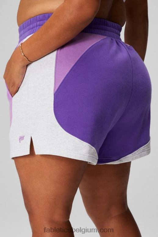 talkpaars/crystal cave/zachtgrijze heide vrouwen forever fleece go-to sweatshort Fabletics LH20J321
