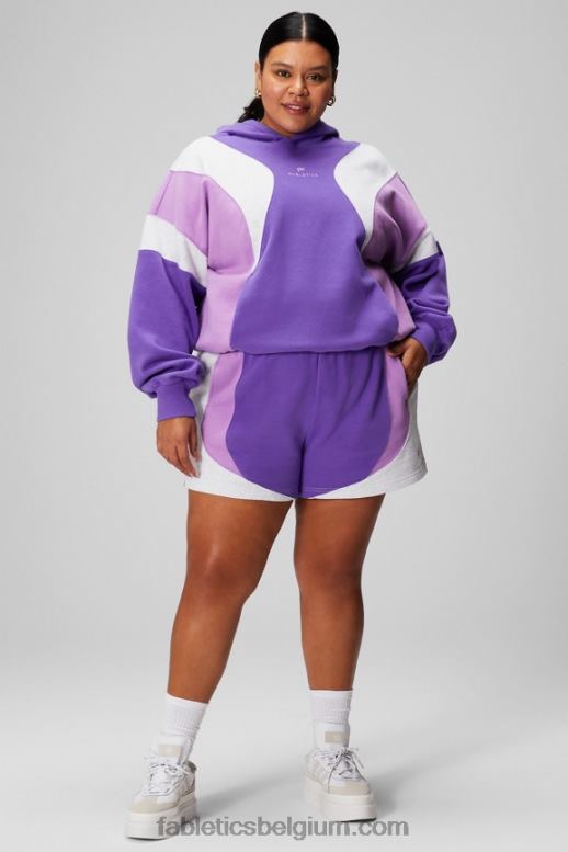 talkpaars/crystal cave/zachtgrijze heide vrouwen forever fleece go-to sweatshort Fabletics LH20J321