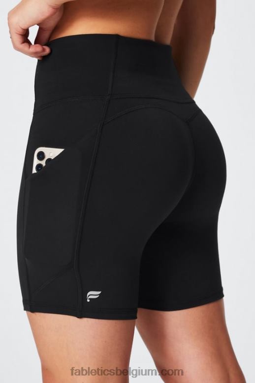 ton-sur-ton hemelsblauw/zure appel vrouwen oasis pureluxe hoog getailleerde 6'' short 11 Fabletics LH20J292