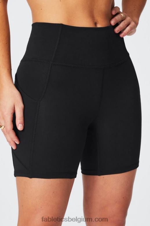 ton-sur-ton hemelsblauw/zure appel vrouwen oasis pureluxe hoog getailleerde 6'' short 11 Fabletics LH20J292