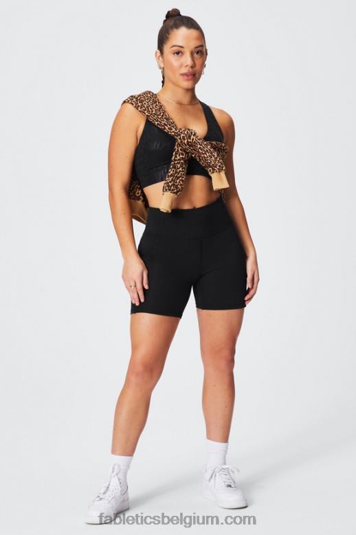 ton-sur-ton hemelsblauw/zure appel vrouwen oasis pureluxe hoog getailleerde 6'' short 11 Fabletics LH20J292