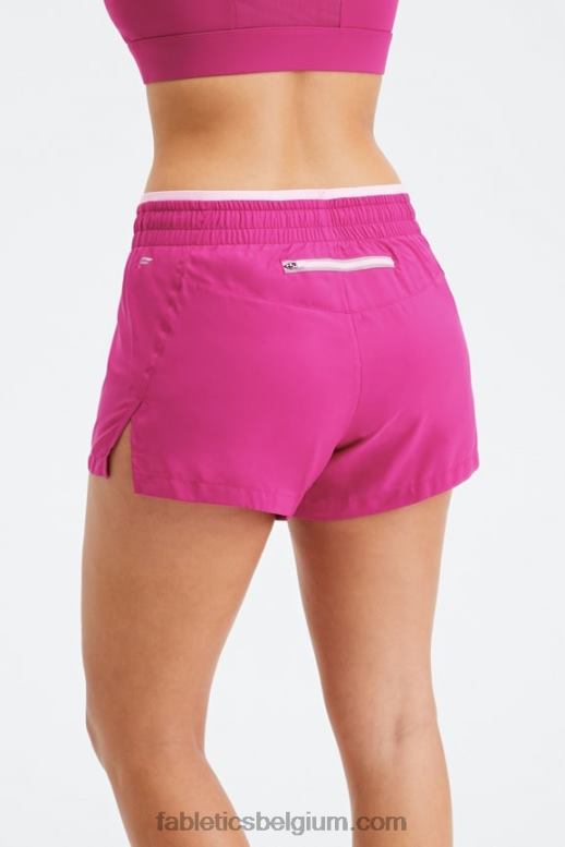 very berry/sweetie roze/reflecterend zilver vrouwen adem mid-rise lopen kort Fabletics LH20J278
