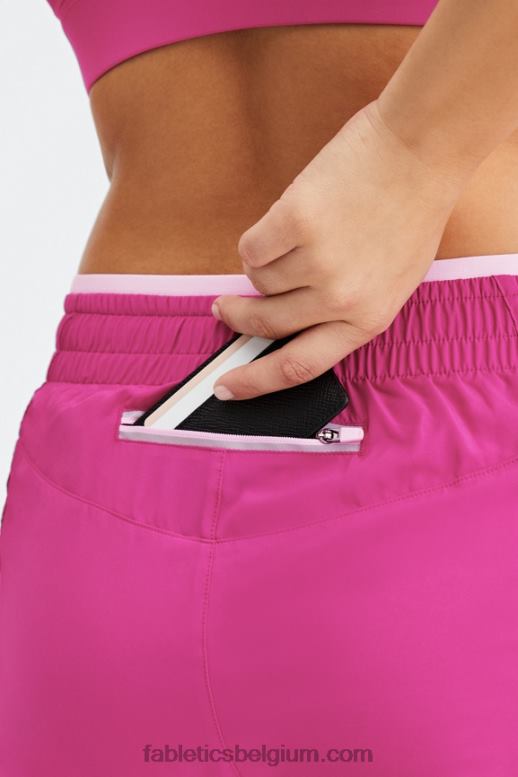 very berry/sweetie roze/reflecterend zilver vrouwen adem mid-rise lopen kort Fabletics LH20J278