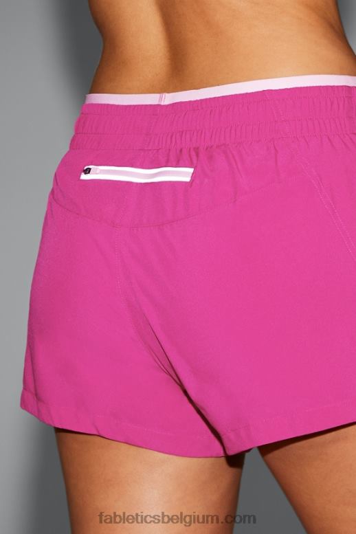 very berry/sweetie roze/reflecterend zilver vrouwen adem mid-rise lopen kort Fabletics LH20J278