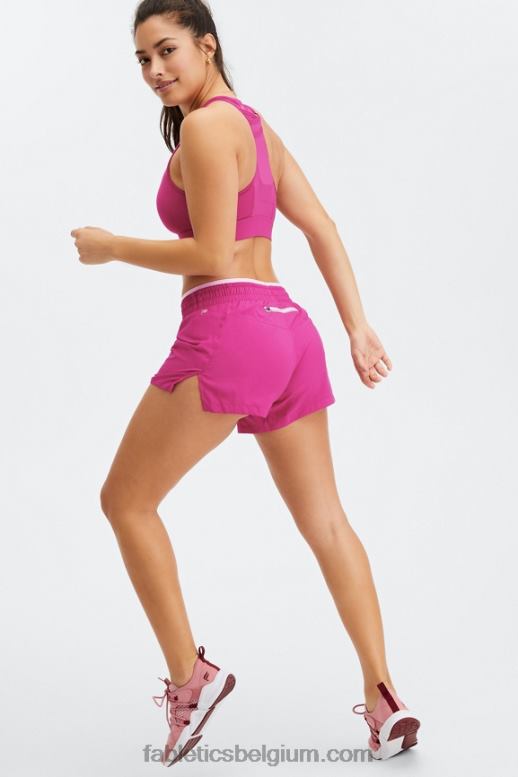 very berry/sweetie roze/reflecterend zilver vrouwen adem mid-rise lopen kort Fabletics LH20J278