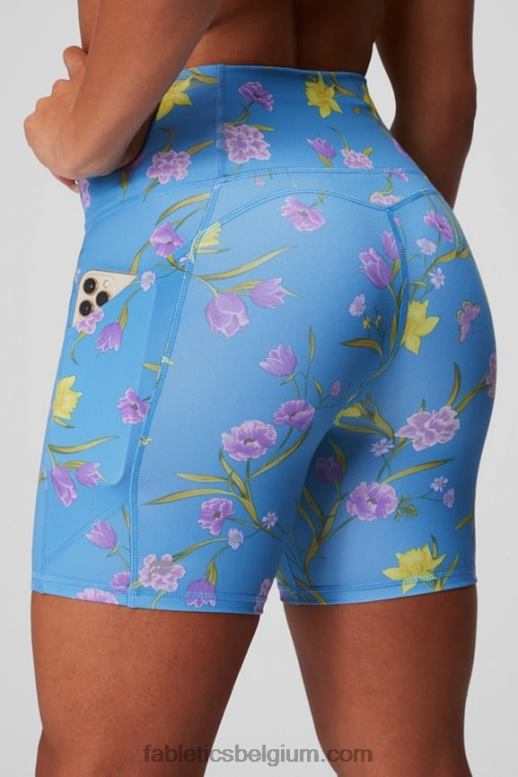 vreugdevuur/zonsondergang/kersenuitbarsting vrouwen oasis pureluxe hoog getailleerde 6'' short 11 Fabletics LH20J290