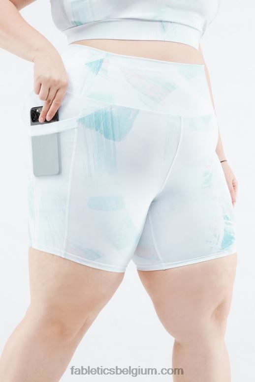 warm wit/reflecterend zilver vrouwen on-the-go powerhold high-waisted 6'' short 9 Fabletics LH20J269