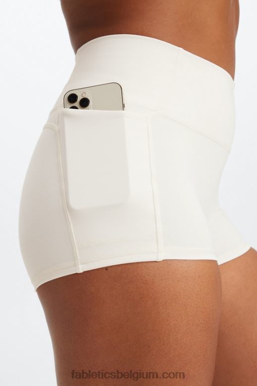 wit/ijsblokje multi vrouwen oasis pureluxe short van 2'' met hoge taille Fabletics LH20J462