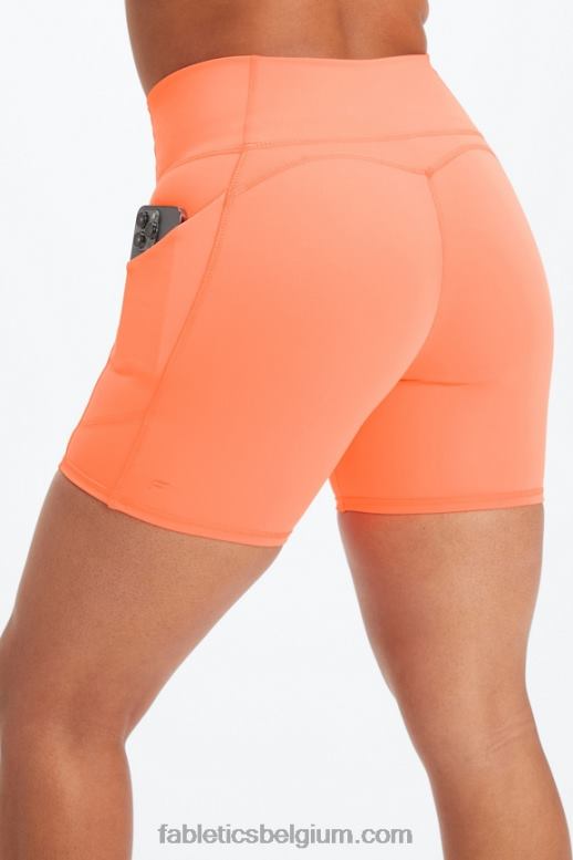 wit/microstip vrouwen oasis pureluxe hoog getailleerde 6'' short 13 Fabletics LH20J302