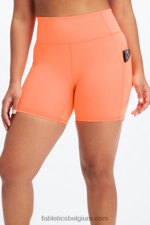 wit/microstip vrouwen oasis pureluxe hoog getailleerde 6'' short 13 Fabletics LH20J302