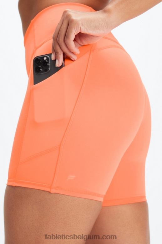 wit/microstip vrouwen oasis pureluxe hoog getailleerde 6'' short 13 Fabletics LH20J302
