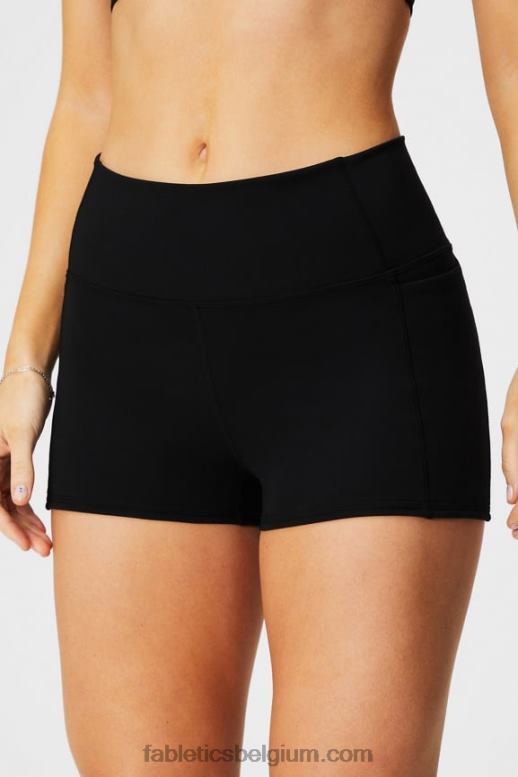 wit/multi vrouwen oasis pureluxe short van 2'' met hoge taille Fabletics LH20J465