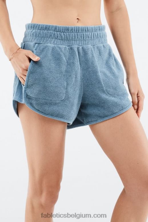 zachte schaal/oranje nectar vrouwen eco-bewuste badstof sweatshort Fabletics LH20J576