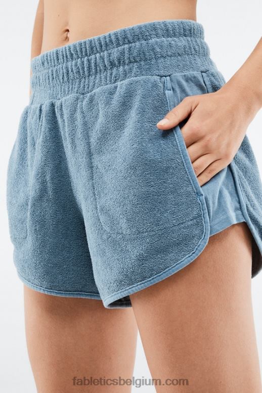zachte schaal/oranje nectar vrouwen eco-bewuste badstof sweatshort Fabletics LH20J576