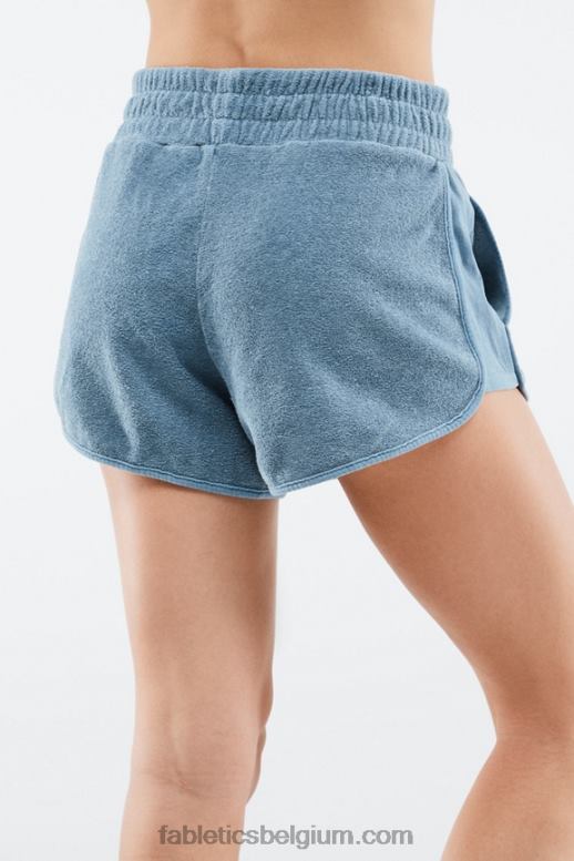 zachte schaal/oranje nectar vrouwen eco-bewuste badstof sweatshort Fabletics LH20J576