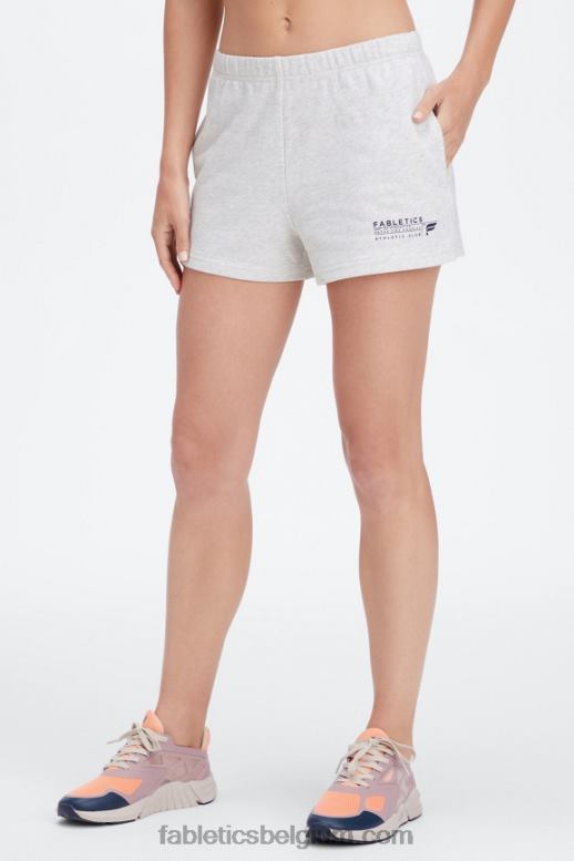 zachtgrijze heide/atletiekclub vrouwen lichtgewicht go-to slim sweatshort Fabletics LH20J376