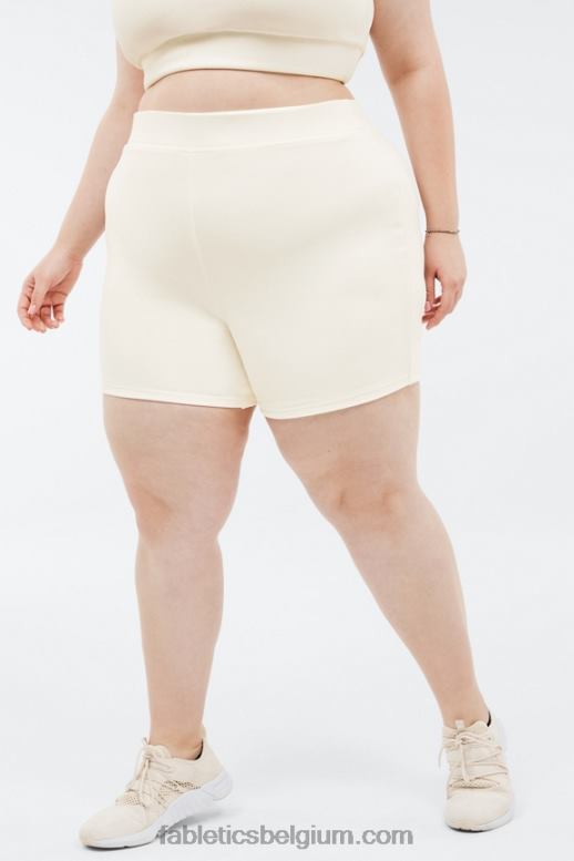 zachtgrijze heide/atletiekclub vrouwen veda short met hoge taille Fabletics LH20J581
