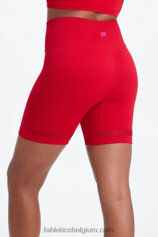 zoete kers/pluche roze vrouwen sync naadloze high-waisted 6'' short Fabletics LH20J353