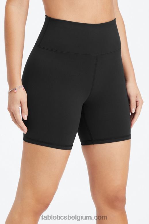 zwart/citroencrème vrouwen boost powerhold hoog getailleerde 6'' short Fabletics LH20J421
