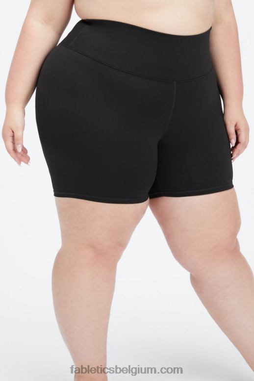 zwart/citroencrème vrouwen boost powerhold hoog getailleerde 6'' short Fabletics LH20J422